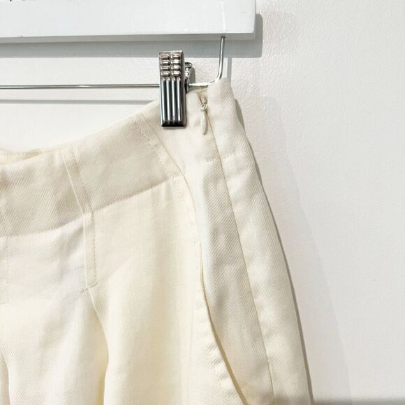 NEW Billy Reid Riding Culotte High Rise Pleated Linen Shorts Tinted White 2 - Picture 15 of 15